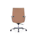 High Quality Conference Chair in White Featuring Genuine Leather & Chrome Finish