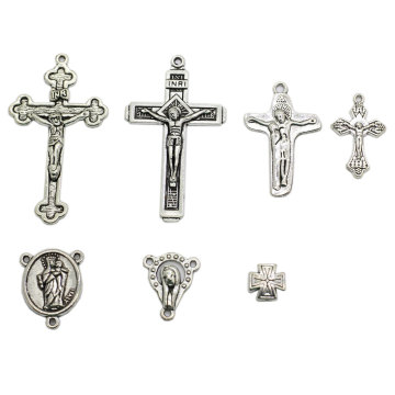 Assorted Design Zinklegierung Kreuz Anhänger Charms Metallic Weihnachten DIY Handwerk Ohrring Halsketten Schmuck Finden Zubehör Supp