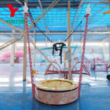 Cheap Price Equipment Outdoor Single Person Jumping Bungee Trampoline With Colorful Light