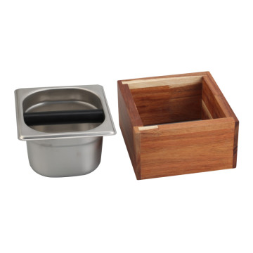 Knock box with wooden container