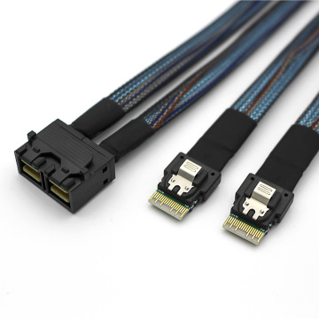 Dual MINI SAS HD SFF 8643 to 2X Slim SAS SFF-8654 Server Cable
