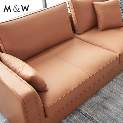 M&W Light Luxury Leather Sofa for Living Room