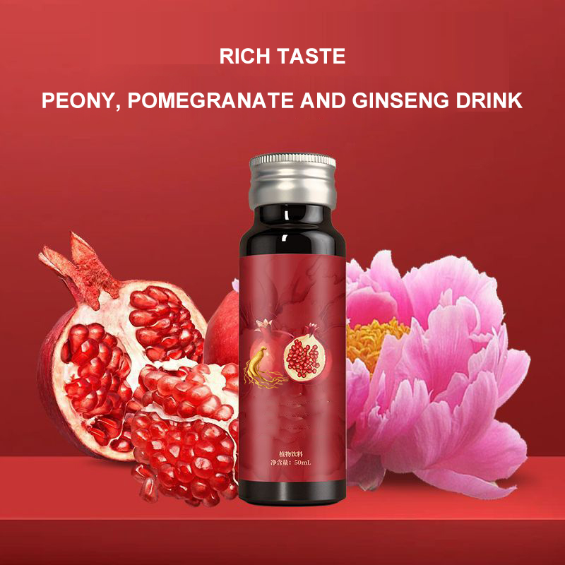 OEM/ODM Plant Extract Women Health Nourishing Immune Support Peony Extract Red Pomegranate Ginseng Women Iron Drink