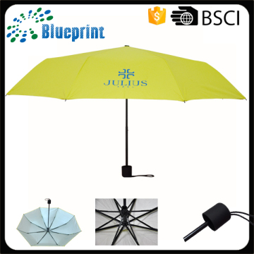 UV sun protection 3 fold logo print rain fold umbrella