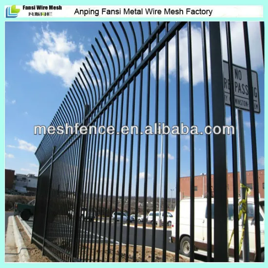 Road curving steel security fencing