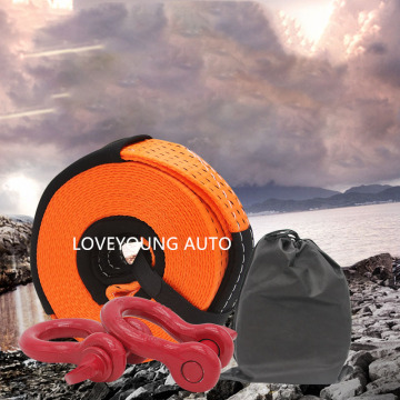 Emergency Vehicle Tow Strap with Swivel Hook for Trailer Towing Rope (12T Capacity, 3M/6M/9M)