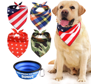 4Pcs Washable Dog Bandana