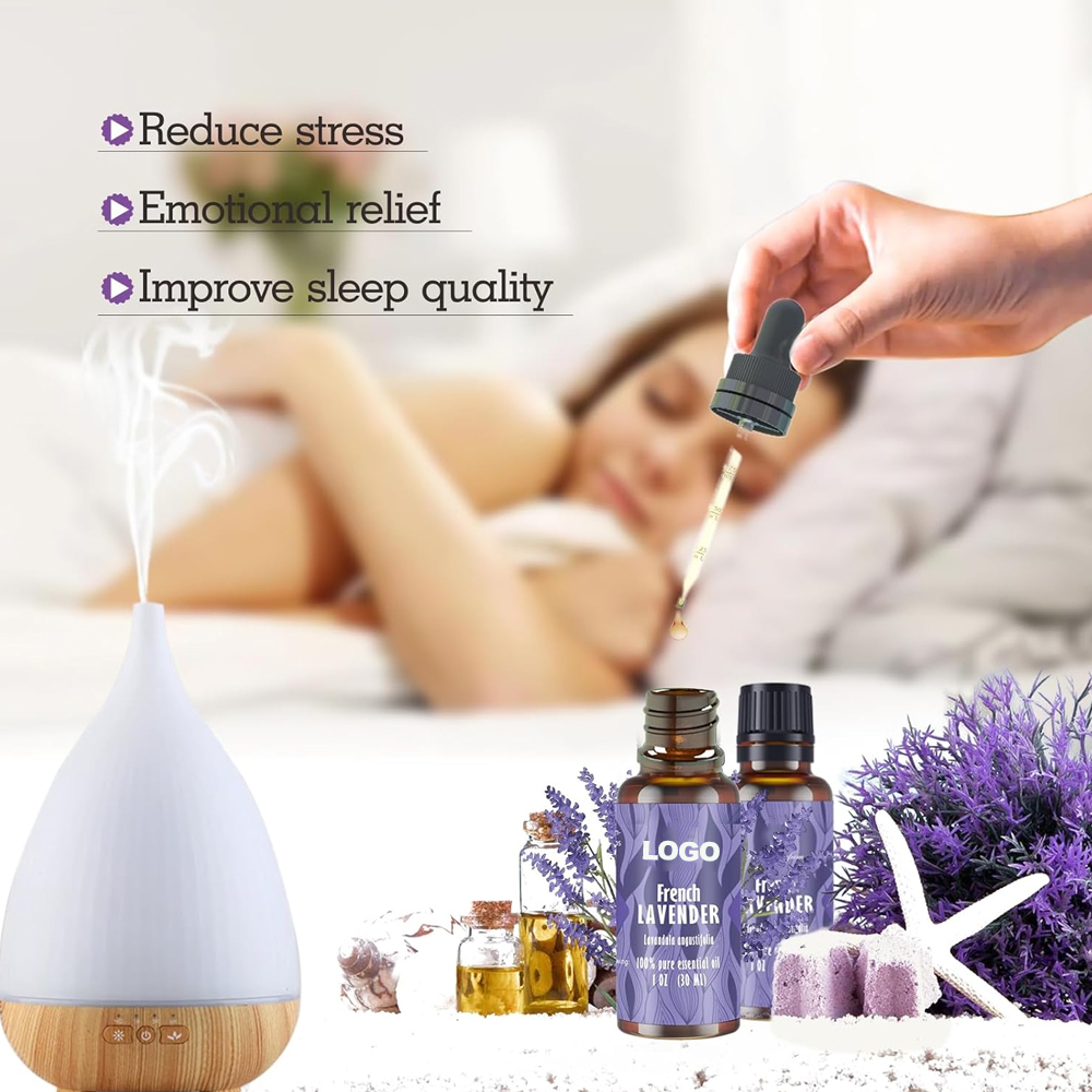 Óleo de lavanda 100% puro e natural óleo de grau premium com conta -gotas para aromaterapia e difusor - 1 fl oz