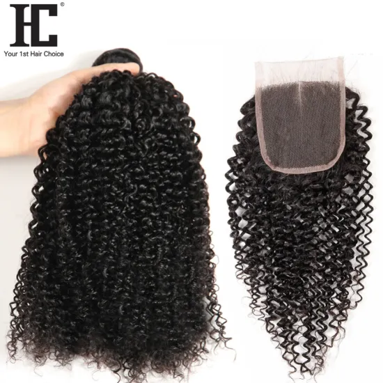 China Suppliers Best Selling Products Natural Color Brazilian Hairs Kinky Curly Human Hair Weave 3 Bundles With Closure