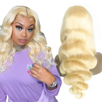 613 Lace Frontal Wig Body Wave Human Hair, Wholesale Price Virgin Blonde 613 Body Wave Lace Frontal Wig for Black Women