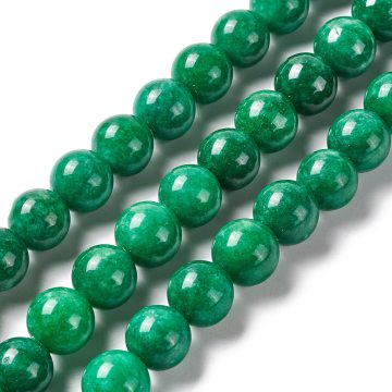 12mm Large Green Dyed Jade Gemstone Beads: Perfect for Crafting Unique Bracelets and Necklaces
