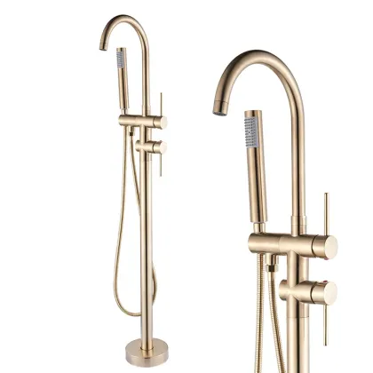 Luxury Brushed Gold Bathroom Tub Mixer Faucet