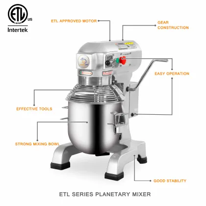 30L 1.8kW Bakery Snacks Multi-Functional Planetary Mixer with Meat Mincer