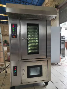 Large Capacity 32 Tray Professional Pizza Biscuit Rotary Rack Oven Bakery
