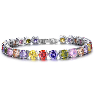 Princess Multicolour Cubic Zironia Tennis Bracelet Charm