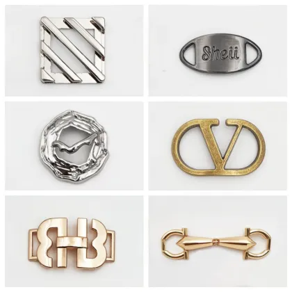 Luxury-Lite Letter-Shaped Zinc Alloy Shoe Buckles