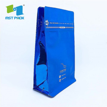 Custom Printing coffee with Zipper flat bottom Bag