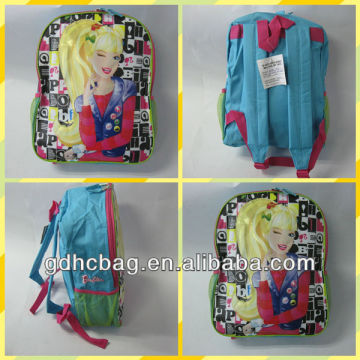 2014 Dongguan Manufaturer supply Lovely cartoon Girl polyester Blue School bag for pupil