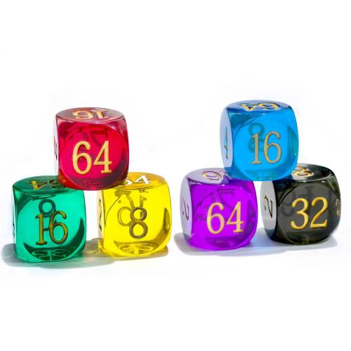 Big Translucent Backgammon Doubling Cube Dice 30MM, Large Backgammon Doubling Number Dice 1 3/16