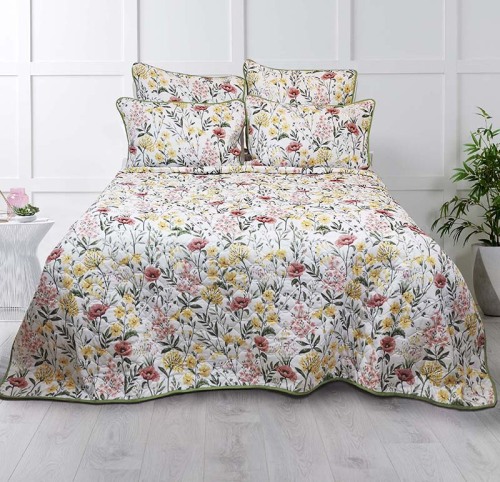 Printed reversible 3 Piece Quilted Coverlet bedspread