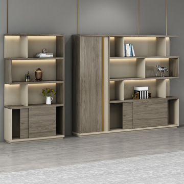 Cary Walnut Color File Cabinet with LED Lights