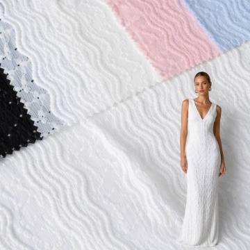 Tejido Jacquard de red de punto por urdimbre para vestido