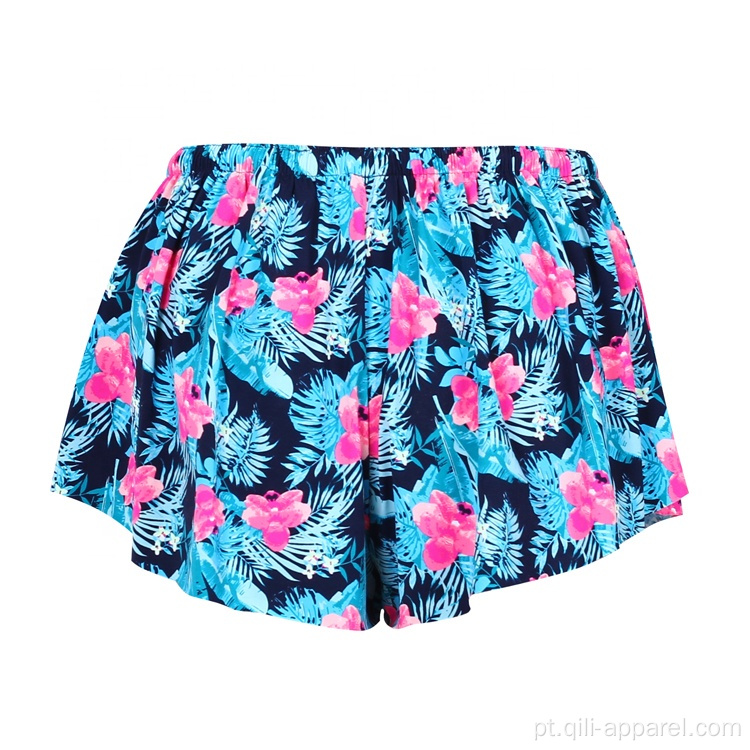 Shorts de praia femininos de náilon 4way trecho trecho