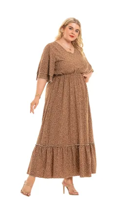 Simple Solid Color Plus Size Women's Dress