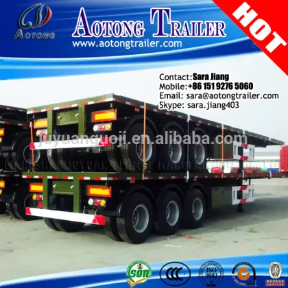 factory price tri-axle 40ft container flatbed truck trailer /container semi-trailer/flatbed trailers