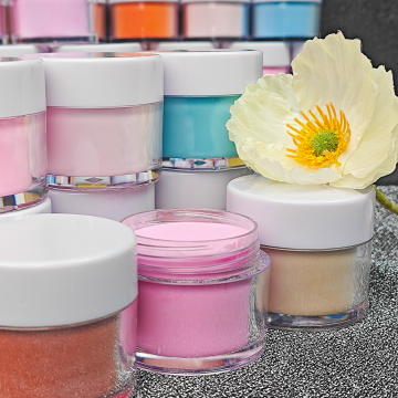 เล็บสีใสครอบคลุมสีอะคริลิคผง OEM 10ml 1oz