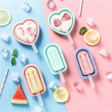 DIY Chocolate Heart Paw Silicone Popsicle Tray with Stick and Cover