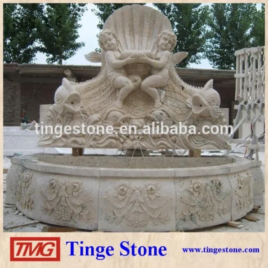 Beige marble stone fountains for garden decoration