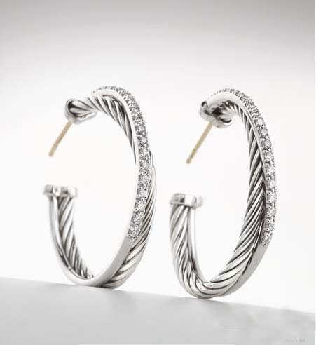David Yurman Jewelry Pave Diamond Graphite Ice Earrings