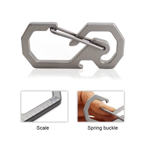 5 in1 Multifunctional Titanium Carabiner Key Chain Holder