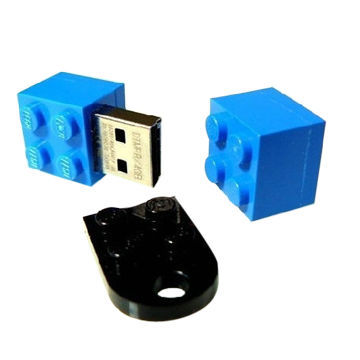 4GB Mini Plastic Building Blocks USB 2.0 Flash Drives with Keychain, Original Promotional Gifts