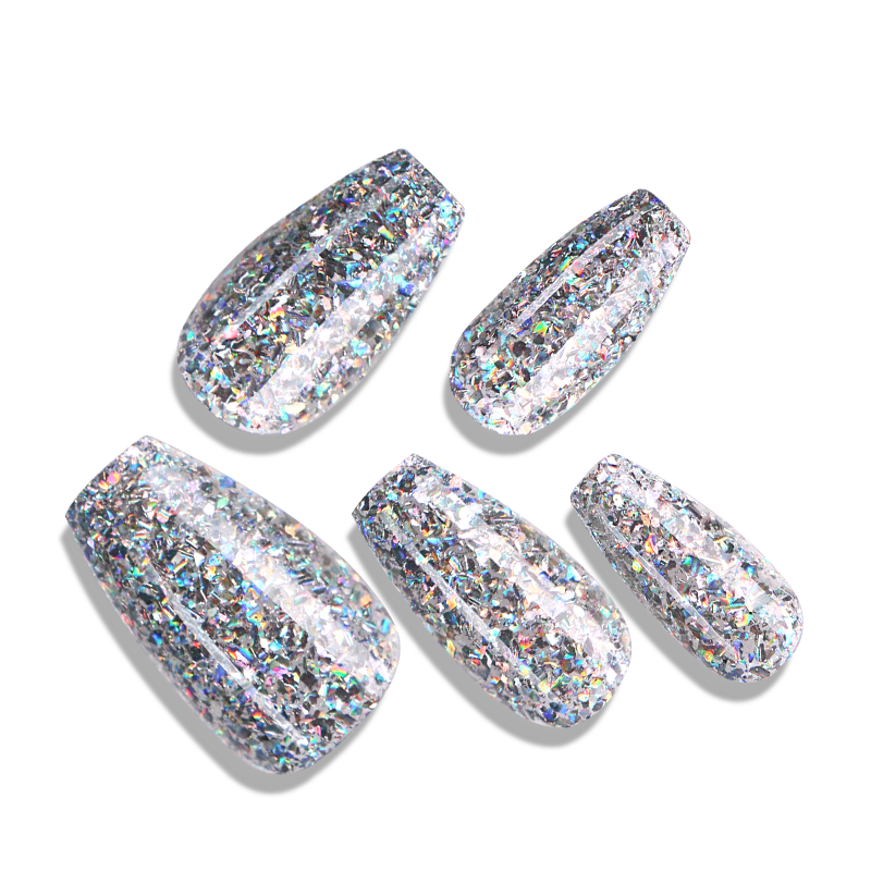 Iridescent Sequins Fake Nail