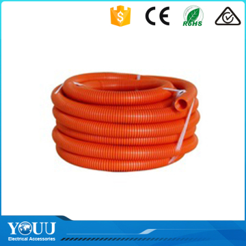 YOUU Waterproof Electrical Flexible Corrugated Pvc Conduit Heavy Duty Orange Plastic Pipe