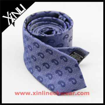 Spun Silk Italian Silk Tie Handmade in Blue Paisley Design
