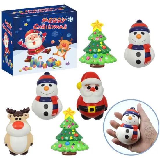 Wholesale Custom Shaped Stress Relief Squishy Toys TPR PU Christmas Novelty
