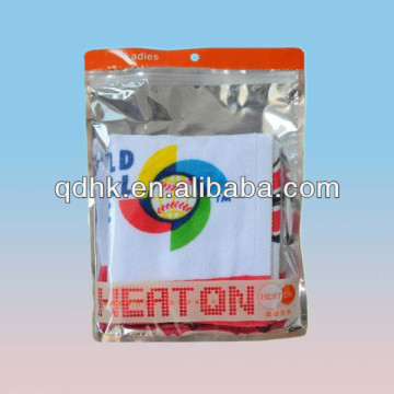 front clear zipper plastic packaging bag for household items