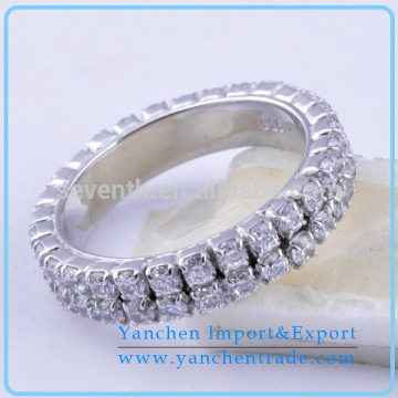 2014 Wholesale Simple Design Prong Setting Shiny CZ Crystal Beautiful Wedding Ring