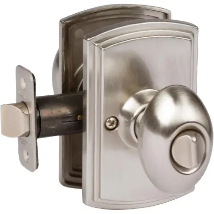 Georgetown Rosette Satin Nickel with Privacy Windsor Knob