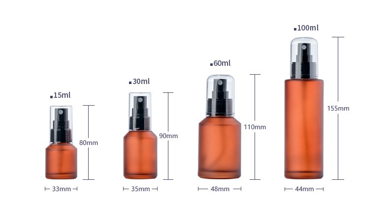 Light-proof glass spray toner water spray bottle pressure lotion oil pump bottle essential oil cosmetic pressure dropper bottle (8)