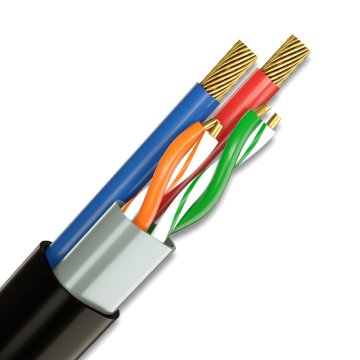 Kabel LAN outdoor berkualitas tinggi dengan daya - Pure Twisted Pair Cat5e/Cat6 murni