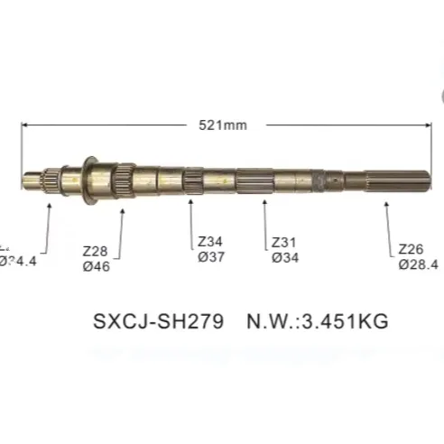 OEM 43221-47000 Gear Shaft for Hyundai Manual Transmission Gearbox Parts
