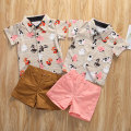 Summer Toddler Kids Baby Boy Animal Print Shirt Top Short Pants Outfits Clothes 2PCS Set
