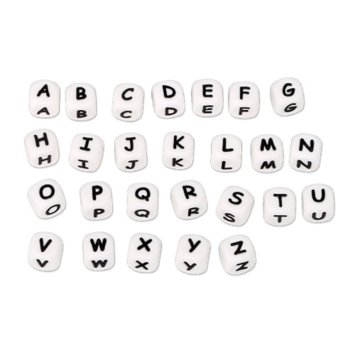 10mm Pacifier Clip Letter Silicone Beads