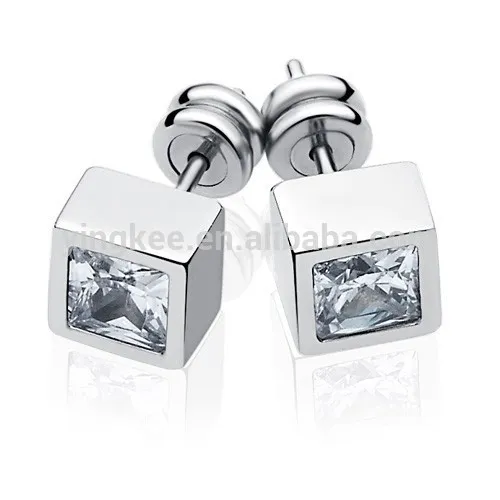 2017 stainless steel gem jewelry porcelain earring