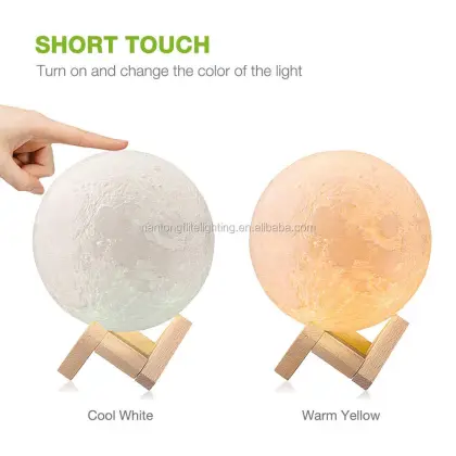 8cm Dual Color Changing Moon Night Light