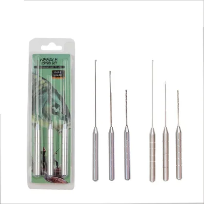 3-Piece Fishing Bait Needle Set: Portable Tools for Carp Fishing, Splicing Needles, and Bait Hooks